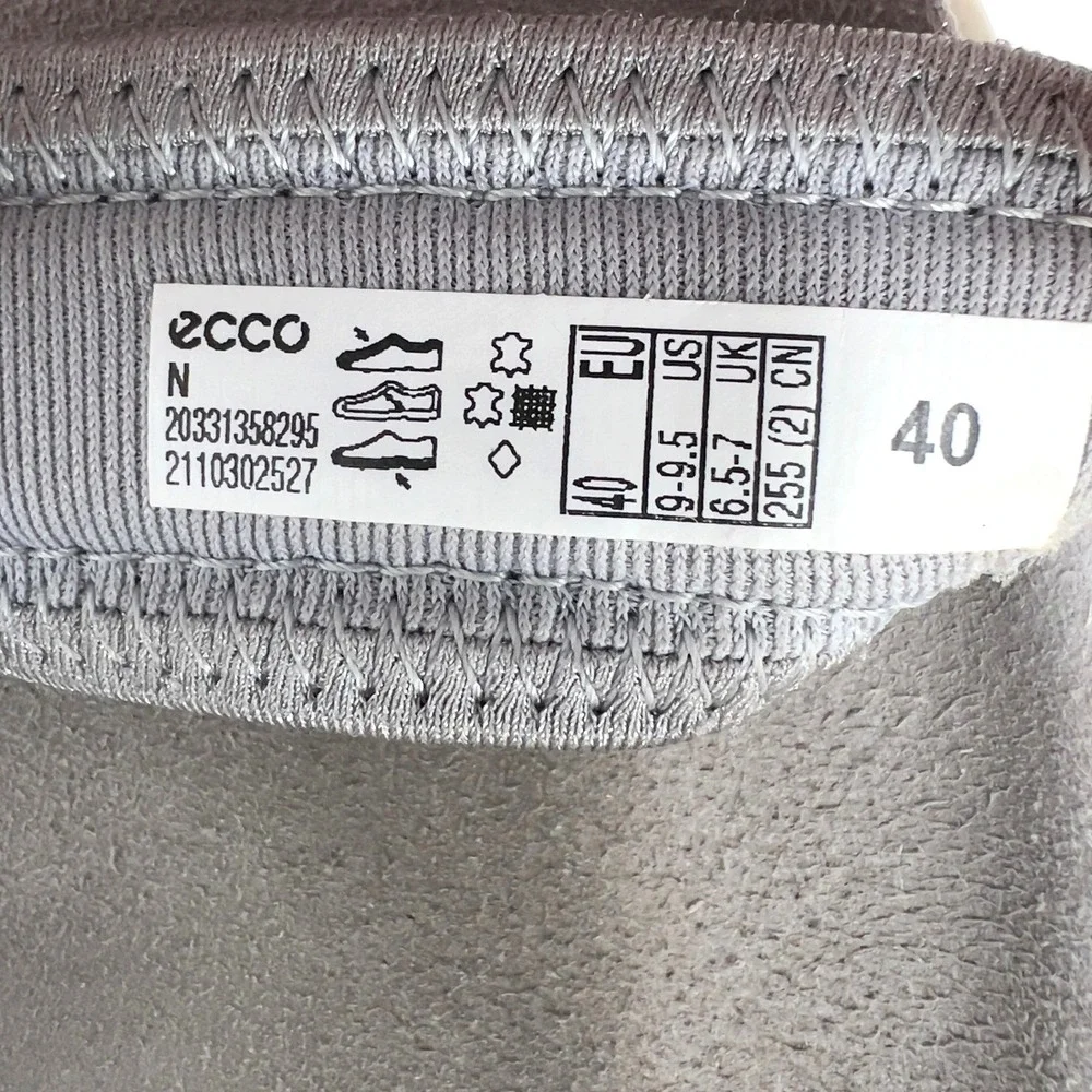 ECCO Chunky Women's Grey Leather Platform‎ Sandals Size EU 40 US 9.5